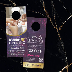 Paarse Roze Nagelkroon Salon Grand Opening