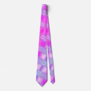 Paarse roze neon Chiny Glitter Sparkle Drift Party Stropdas