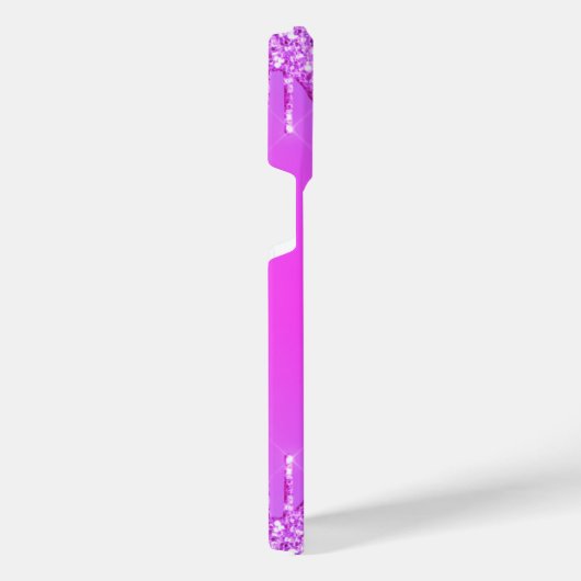 Paarse Roze Neon Glitter Aangepaste Naam iPhone Ca iPhone Hoesje (Rechterkant)