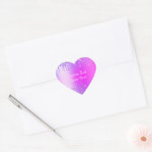 Paarse Roze Neon Glitter Aangepaste Tekst Naam Sti Hart Sticker (Envelop)