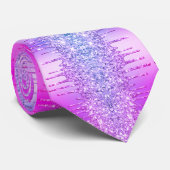Paarse Roze Neon Glitter Sparkly Stropdas (Opgerold)