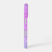 Paarse Roze Neon iPhone Case met aangepaste naam iPhone 16 Hoesje (Rechterkant)