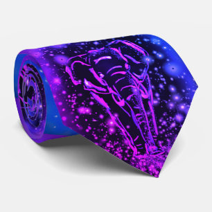 Paarse Roze Neon Olifant Stropdas