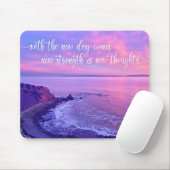 Paarse roze Ocean Sunset Foto Inspirerend Quote Muismat (Met muis)