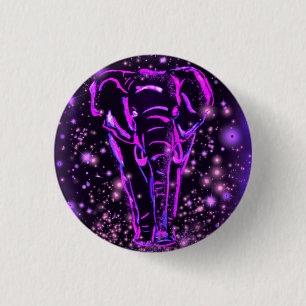 Paarse Roze Olifant Knop Ronde Button 3,2 Cm