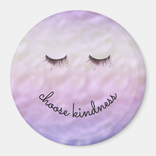 Paarse roze ombre Black Eyelashes Kindness Magneet