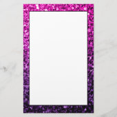Paarse roze ombre faux glitter briefpapier (Voorkant)