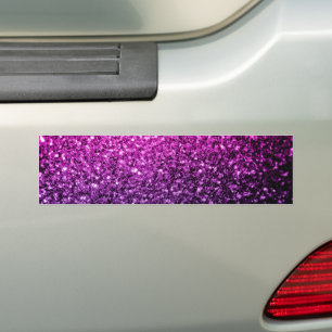 Paarse roze ombre faux glitter bumpersticker