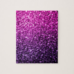 Paarse roze ombre faux glitter legpuzzel