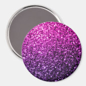 Paarse roze ombre faux glitter magneet (Voorkant / Achterkant)