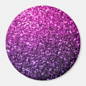 Paarse roze ombre faux glitter magneet (Voorkant)
