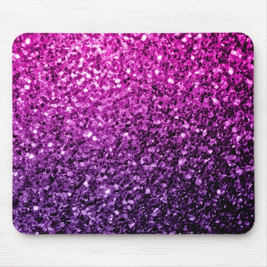 Paarse roze ombre faux glitter muismat (Voorkant)