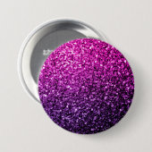 Paarse roze ombre faux glitter ronde button 7,6 cm (Voorkant /achterkant)