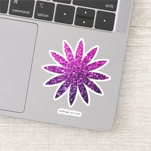 Paarse roze ombre glitter sparkles sticker (Detail)