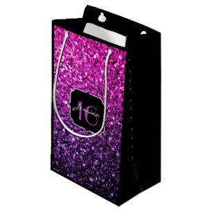 Paarse roze ombre glitter sparkles Sweet 16 Klein Cadeauzakje