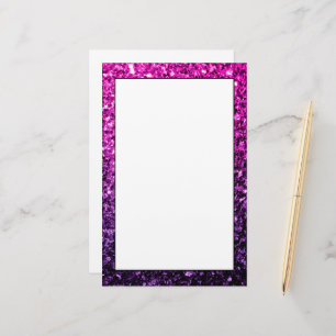Paarse Roze Ombre nepschitterende glinsteringen Briefpapier