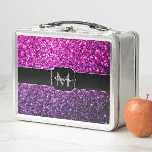 Paarse Roze Ombre nepschittertjes Monogram