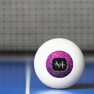 Paarse Roze Ombre nepschittertjes Monogram Pingpongballen