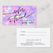 paarse roze opaal textuur referral kaart visitekaartje (Voorkant / Achterkant)