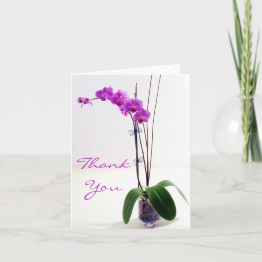 Paarse Roze Orchidee Bloemig Bedankkaart (Voorkant)