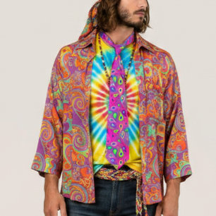 paarse roze paisley patroon stropdas