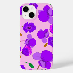 Paarse roze papaver-illustratie Case-Mate iPhone 14 hoesje