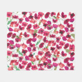 Paarse roze papies Galore Pattern Fleece Deken (Voorkant (Horizontaal))