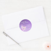 Paarse roze pastel vlinder dank u Baby shower Ronde Sticker (Envelop)