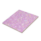 Paarse roze pastkleurige faux vaste glitter tegeltje (Zijkant)