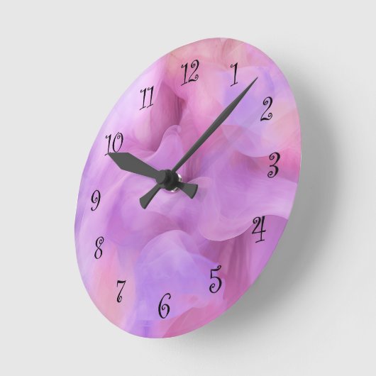 Paarse roze perzik modern Abstract Ronde Klok (Hoek)