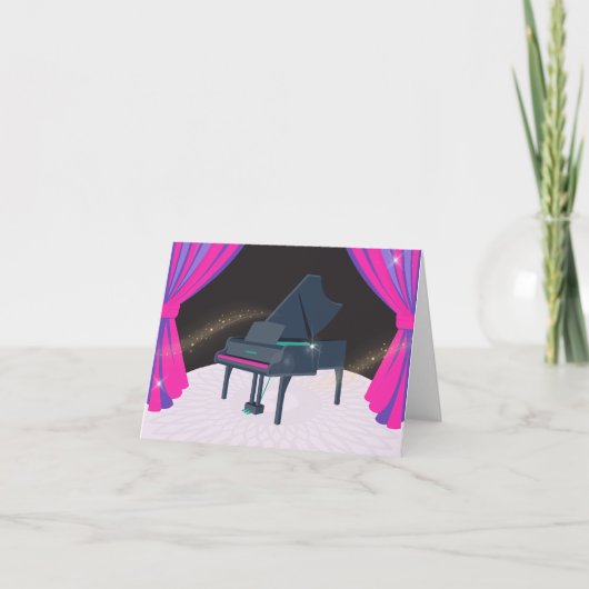 Paarse roze pianopodium kaart (Voorkant)