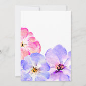 Paarse roze pioen bruidsdouche uitnodiging (Achterkant)