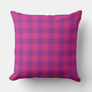 Paarse Roze Plaid Checker Pattern Kussen