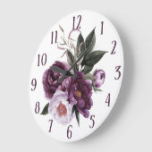 Paarse roze plum Peonies Greenery Grote Klok (Hoek)