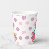Paarse Roze Polka Dot Beer Verjaardag Papieren Bekers (Rechts)