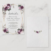 Paarse roze pony Flowers Gold Weddenschap - Gegeve Informatiekaartje (Voorkant / Achterkant)