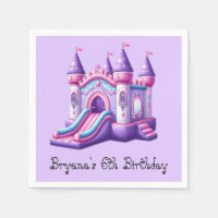 Paarse Roze Prinsessen Kasteel Springhuis Feest