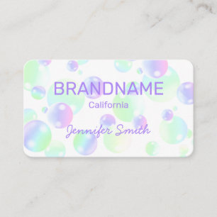 Paarse roze regenboogzeep blaasjes dun kleurrijk visitekaartje