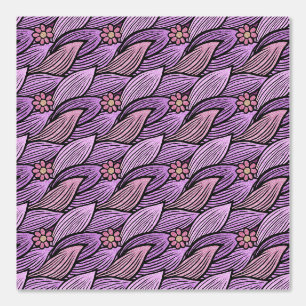 Paarse Roze Retro Lieve Madeliefjes Bloemmotief Me Behang