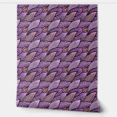 Paarse Roze Retro Schattige Daisy Bloemen Patroon  Behang (Afrollen)