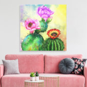 Paarse roze rode cactus Flowers Canvas Afdrukkunst Afdruk (Insitu (Woonkamer))