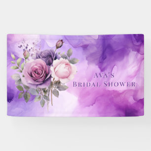 Paarse Roze Roos Alcohol Tuin Bruidsfeest Spandoek