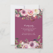 Paarse roze roze roze 80ste verjaardag Uitnodiging (Achterkant)