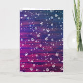 Paarse roze Rustige Wood Snowflake kerstfoto Feestdagen Kaart (Achterkant)