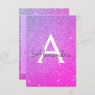 Paarse Roze Sparkle Glitter 50ste Verjaardagsfeest Kaart