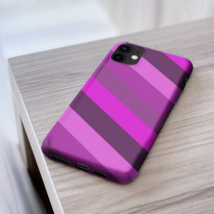 paarse roze strepen monochroom patroon esthetisch iPhone 11 hoesje