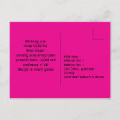 🎾💜Paarse roze Tennis Verjaardag Kaart (Achterkant)