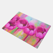 Paarse Roze Tulp Deurmat (Schuin)
