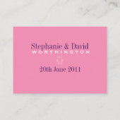 Paarse roze unieke uithangbord plaatskaartje (Achterkant)