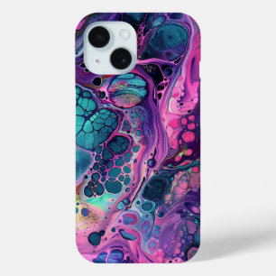 Paarse Roze Verf Giet Abstracte Vloeibare Esthetis